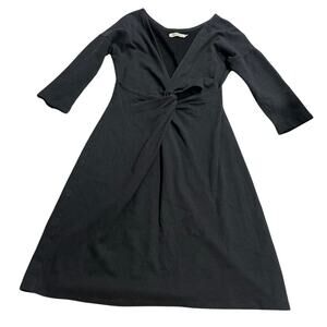 Ursa Minor Cut Out Knot Dress Womens Sz M Hemp Organic Cotton Bamboo Faded Black